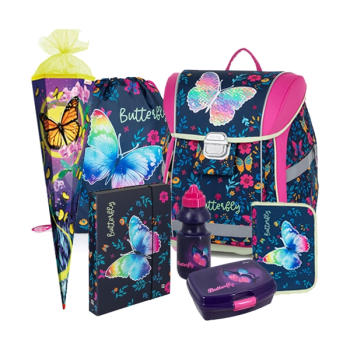 Butterfly-Schmetterling-Ranzen-Schulranzen-Schultasche-Tornister-Set-Schultüte